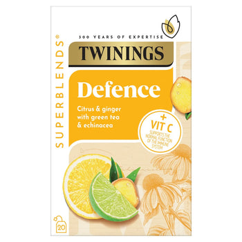Twinings Superblends Verteidigung mit Zitrusfrüchten, Ingwer und grüner Tee 20 pro Packung