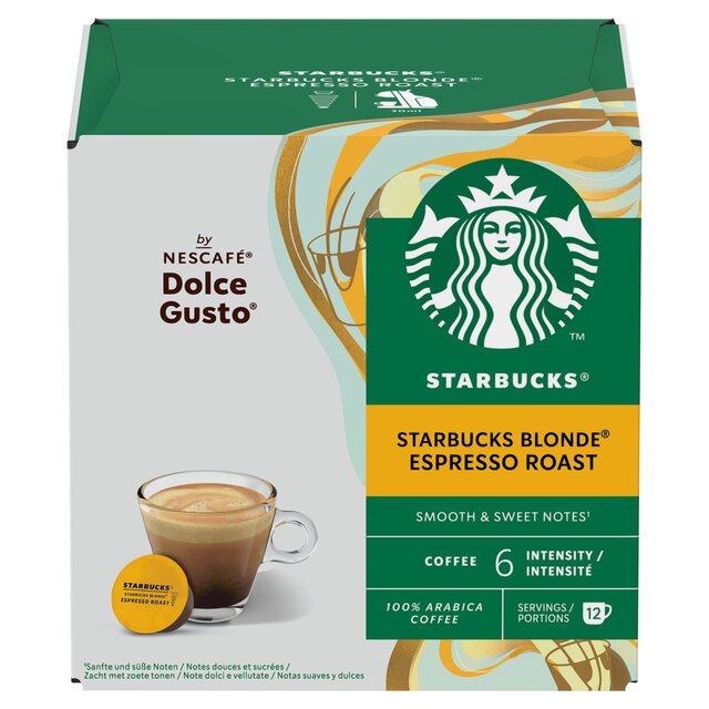 Starbucks Blonde Espresso Espresso Coffe de café de Nescafe Dolce Gusto 12 por paquete