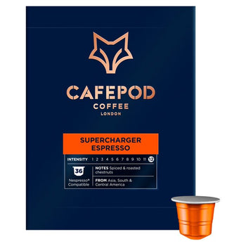 Cafepod -Supercharger -Espresso -Nespresso -kompatible Aluminiumkaffee -Kaffee 36 pro Packung