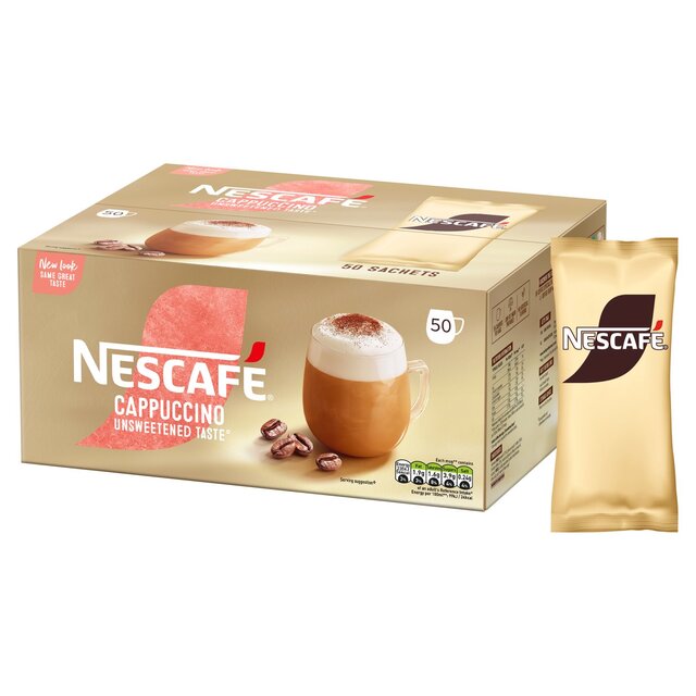 Nescafe Cappuccino Unsweetened Taste Instant Coffee Sachets 50 per pack