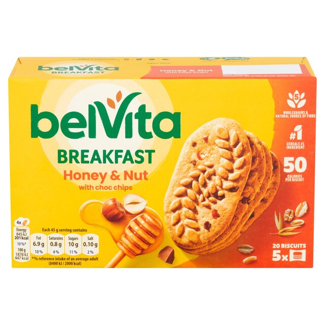 Belvita Honey & Nuts Choc Chips Breakfast Biscuits 5 per pack