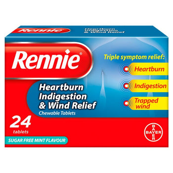 Rennie Sodbrennen Verdauungsstörungen & Wind Relief Tabletten 24 pro Pack