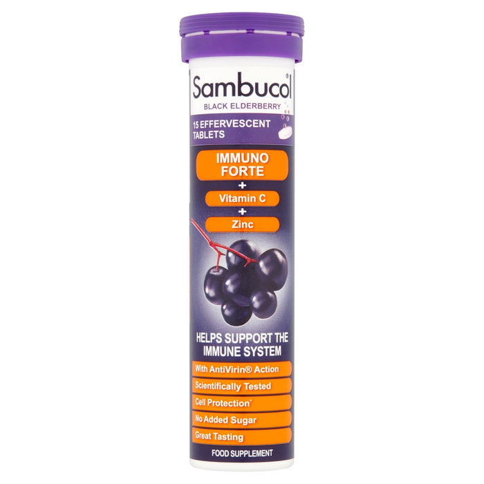 Sambucol Vitamin C & Zinc comprimés effervescents 15 par paquet
