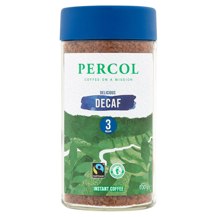 Percol Fairtrade Decaf Colombia Freeze séché Instant Coffee 100g