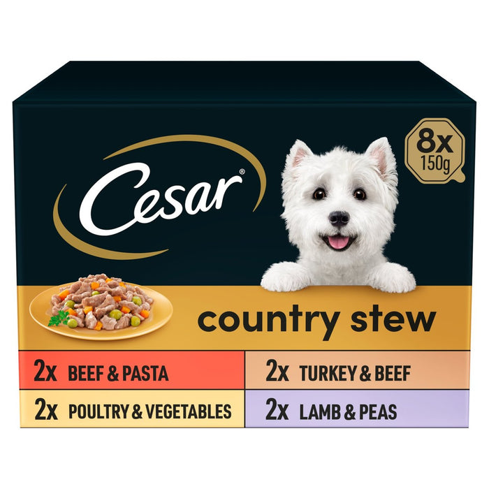 César Country Stew Trays de nourriture pour chiens humides pour adultes Sélection spéciale 8 x 150g