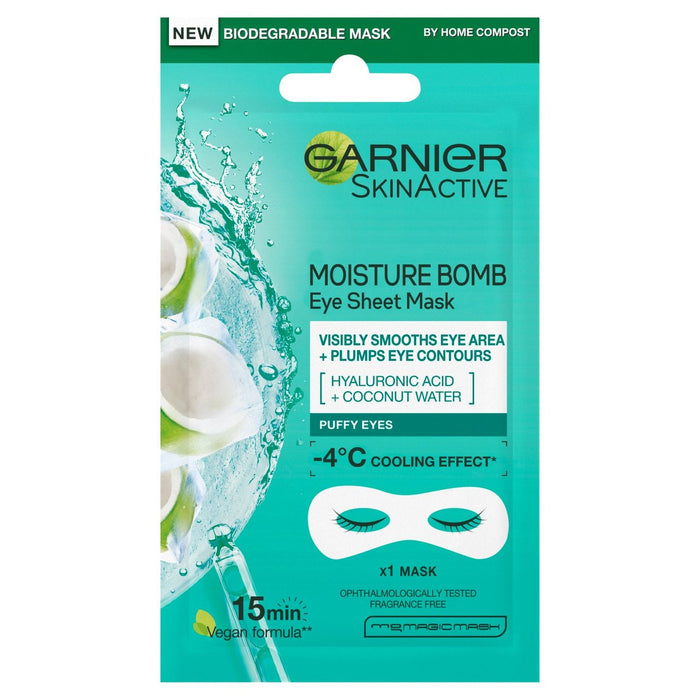 Garnier Eye Sheet Mask ácido hialurónico y agua de coco 6G