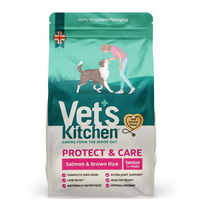 Tierarztküche Protect & Care Senior Dry Dog Food Lachs & brauner Reis 7,5 kg