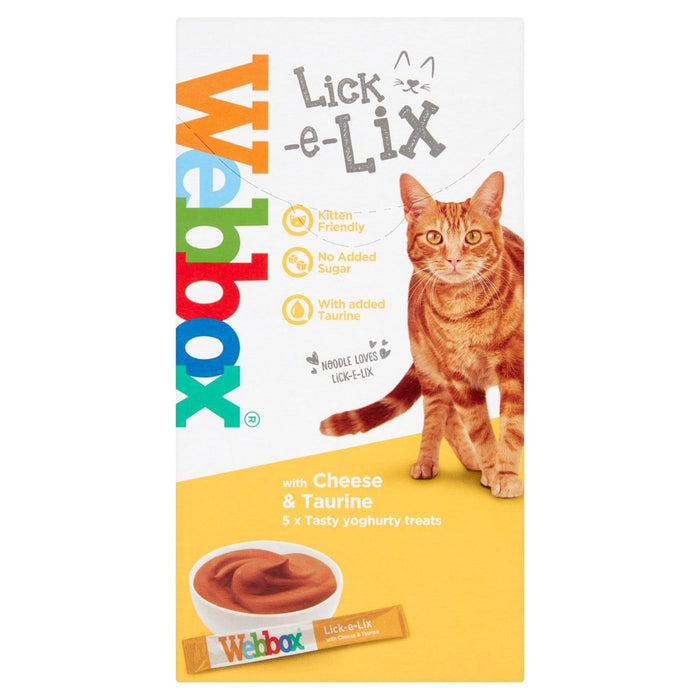 Webbox Lick E Lix Cheese con Taurine Cat Treat 5 Pack 75g
