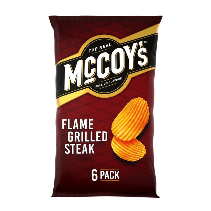 McCoys Flammen gegrilltes Steak -Multipack -Chips 6 pro Pack