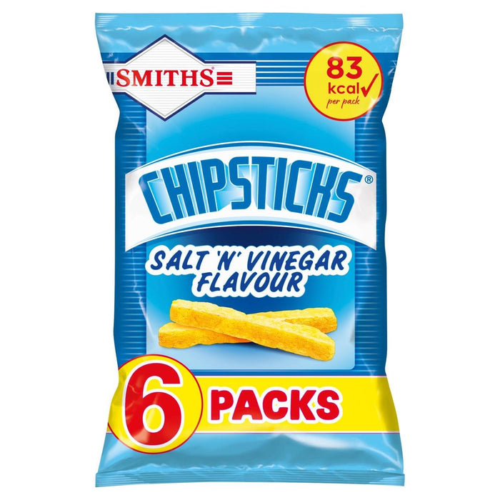 Smiths Chipsticks Salt y vinagre 6 por paquete