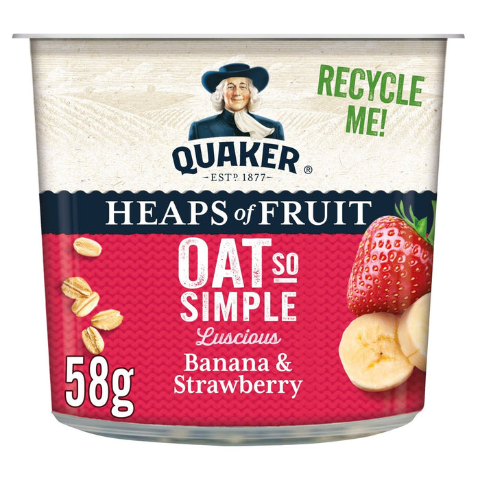 Quaker Oat tan simple Pot de papilla de fresa de plátano 58G