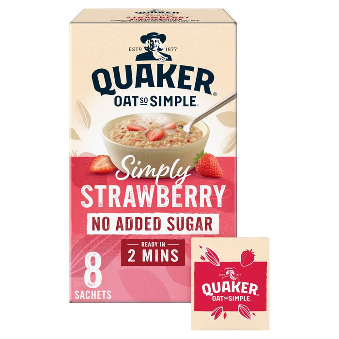Quäker Hafer so einfach einfach Erdbeerbrei keine zugesetzte Zuckerbeutel 8 pro Pack